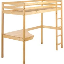 Beliani LOURY - Kinderbed - Lichtbruin - 90 x 200 cm - Dennenhout