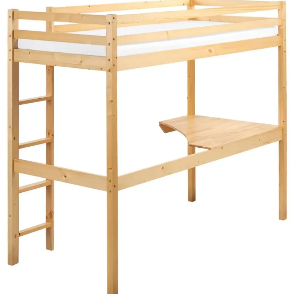 Beliani LOURY - Kinderbed - Lichtbruin - 90 x 200 cm - Dennenhout