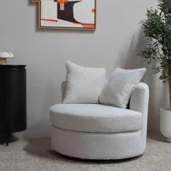 Giga Meubel Loveseat Rond - Beige - Stof - 94x88x84cm - Thony Hot