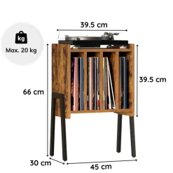 Merkloos LP Opbergsysteem - Platenrek - LP Houder - Vinyl Houder - MDF - Bruin Vintage New