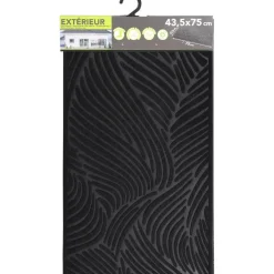 Luance Deurmat Vague - zwart - rubber - rechthoek - 75 x 44 cm Outlet