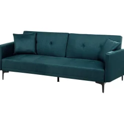 Beliani LUCAN - Slaapbank 3-zits - Blauw - Polyester Online