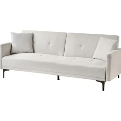 Beliani LUCAN - Slaapbank 3-zits - Lichtbeige - Polyester Online