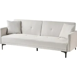 Beliani LUCAN - Slaapbank 3-zits - Lichtbeige - Polyester Online