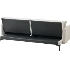 Beliani LUCAN - Slaapbank 3-zits - Lichtbeige - Polyester Online