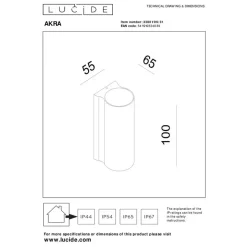 Lucide AKRA Wandlamp - Wit New