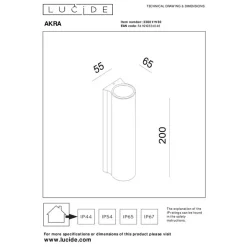Lucide AKRA Wandlamp - Zwart New