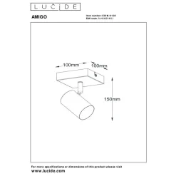 Lucide AMIGO Plafondspot - Zwart Discount