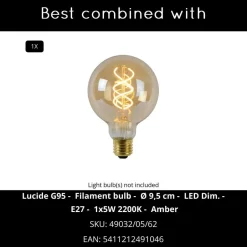 Lucide BRASSY-BIS Hanglamp - Zwart Discount