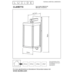 Lucide CLAIRETTE Wandlamp - Antraciet Clearance