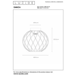 Lucide DANZA Plafonnière - Mat Goud / Messing