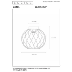 Lucide DANZA Plafonnière - Mat Goud / Messing