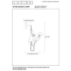 Lucide EXTRAVAGANZA CHIMP Wandlamp - Zwart Best