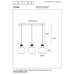Lucide ILONA Hanglamp - Amber Hot