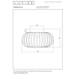 Lucide MANUELA Plafonnière - Zwart Discount