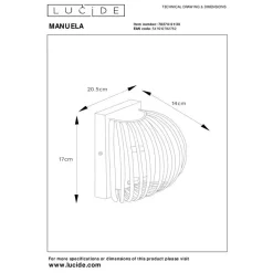 Lucide MANUELA Wandlamp - Zwart New