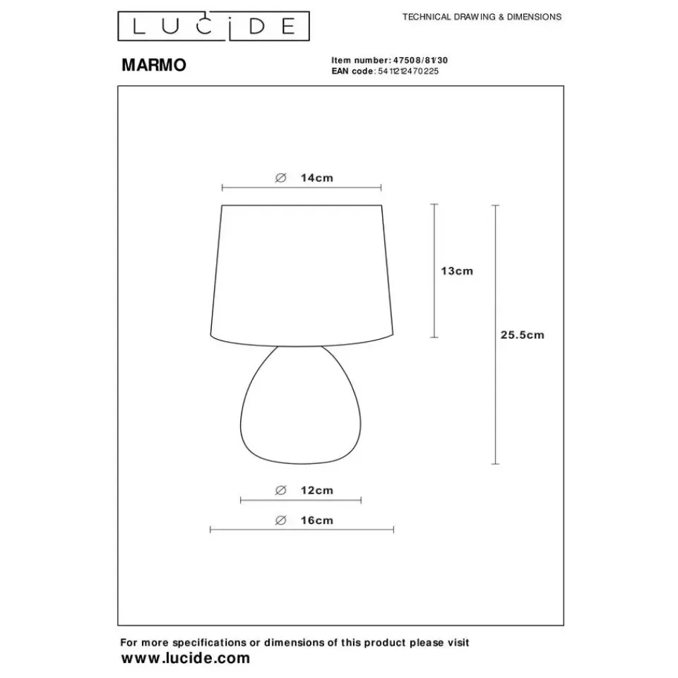 Lucide MARMO Tafellamp - Zwart Online