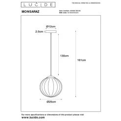 Lucide MONSARAZ Hanglamp - Amber Discount