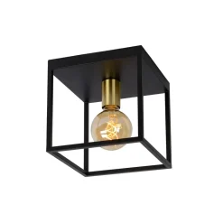 Lucide plafonnière Ruben - zwart - 22x22x22 cm Hot