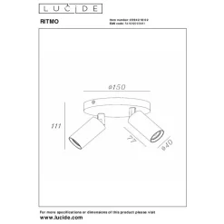 Lucide RITMO Plafondspot - Mat Goud / Messing Online