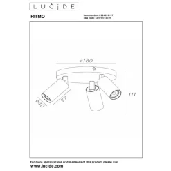 Lucide RITMO Plafondspot - Koffie Sale