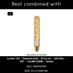 Lucide ROSAS Tafellamp - Zwart