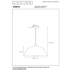 Lucide SIEMON Hanglamp - Blauw Outlet
