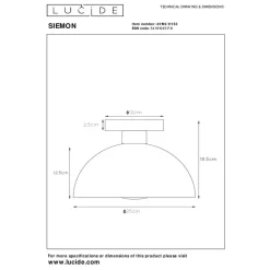 Lucide SIEMON Plafonnière - Groen Hot