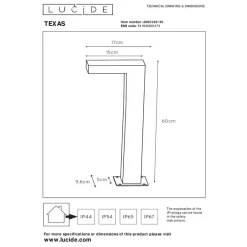 Lucide TEXAS Sokkellamp - Antraciet Hot