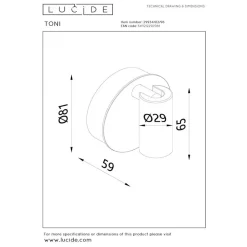 Lucide TONI Wandspot - Koffie Online