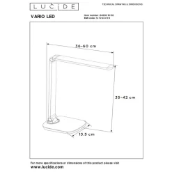 Lucide VARIO LED Bureaulamp - Zwart Hot