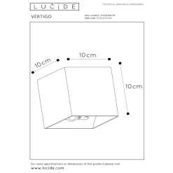 Lucide VERTIGO Wandlamp - Zwart Discount