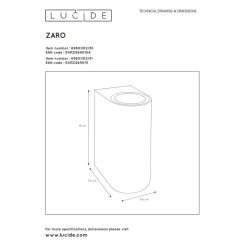 Lucide ZARO Wandspot - Zwart Outlet