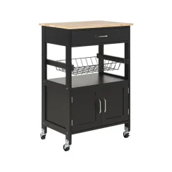 Beliani LUGO - Keukentrolley - Zwart - MDF Hot
