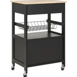 Beliani LUGO - Keukentrolley - Zwart - MDF Hot