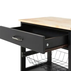 Beliani LUGO - Keukentrolley - Zwart - MDF Hot