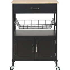 Beliani LUGO - Keukentrolley - Zwart - MDF Hot