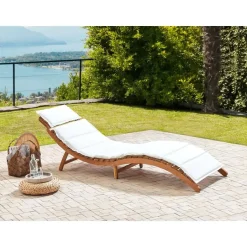 Beliani LUINO - Ligstoel - Wit - Hout Clearance