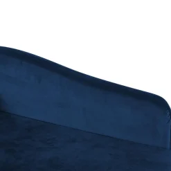 Beliani LUIRO - Chaise longue - Blauw - Linkerzijde - Fluweel Best