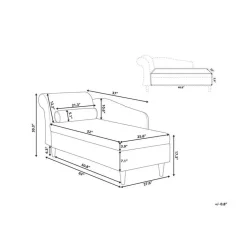 Beliani LUIRO - Chaise longue - Blauw - Linkerzijde - Fluweel Best