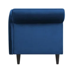 Beliani LUIRO - Chaise longue - Blauw - Linkerzijde - Fluweel Best