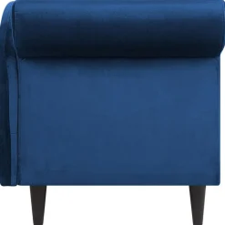Beliani LUIRO - Chaise longue - Blauw - Linkerzijde - Fluweel Best