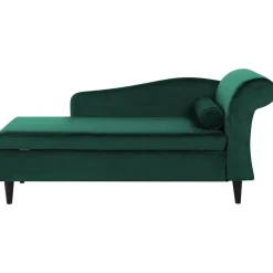 Beliani LUIRO - Chaise longue - Groen - Rechterzijde - Fluweel Outlet