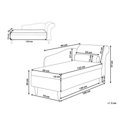 Beliani LUIRO - Chaise longue - Groen - Rechterzijde - Fluweel Outlet
