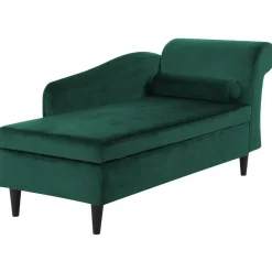Beliani LUIRO - Chaise longue - Groen - Rechterzijde - Fluweel Outlet