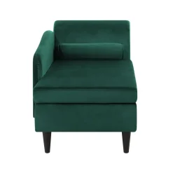 Beliani LUIRO - Chaise longue - Groen - Rechterzijde - Fluweel Outlet