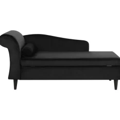 Beliani LUIRO - Chaise longue - Zwart - Linkerzijde - Fluweel Clearance