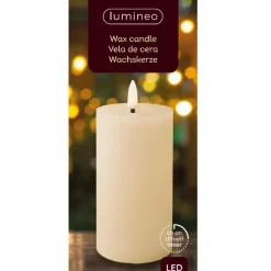 Lumineo LED kaars - creme wit - D7 x H15 cm - met timer Hot