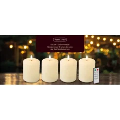 Lumineo LED kaarsen set - 4x stuks - wit - kerkkaarsen Hot