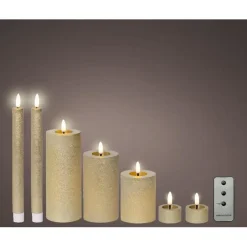 Lumineo LED kaarsen set - 3x st - lichtroze - afstandsbediening Clearance